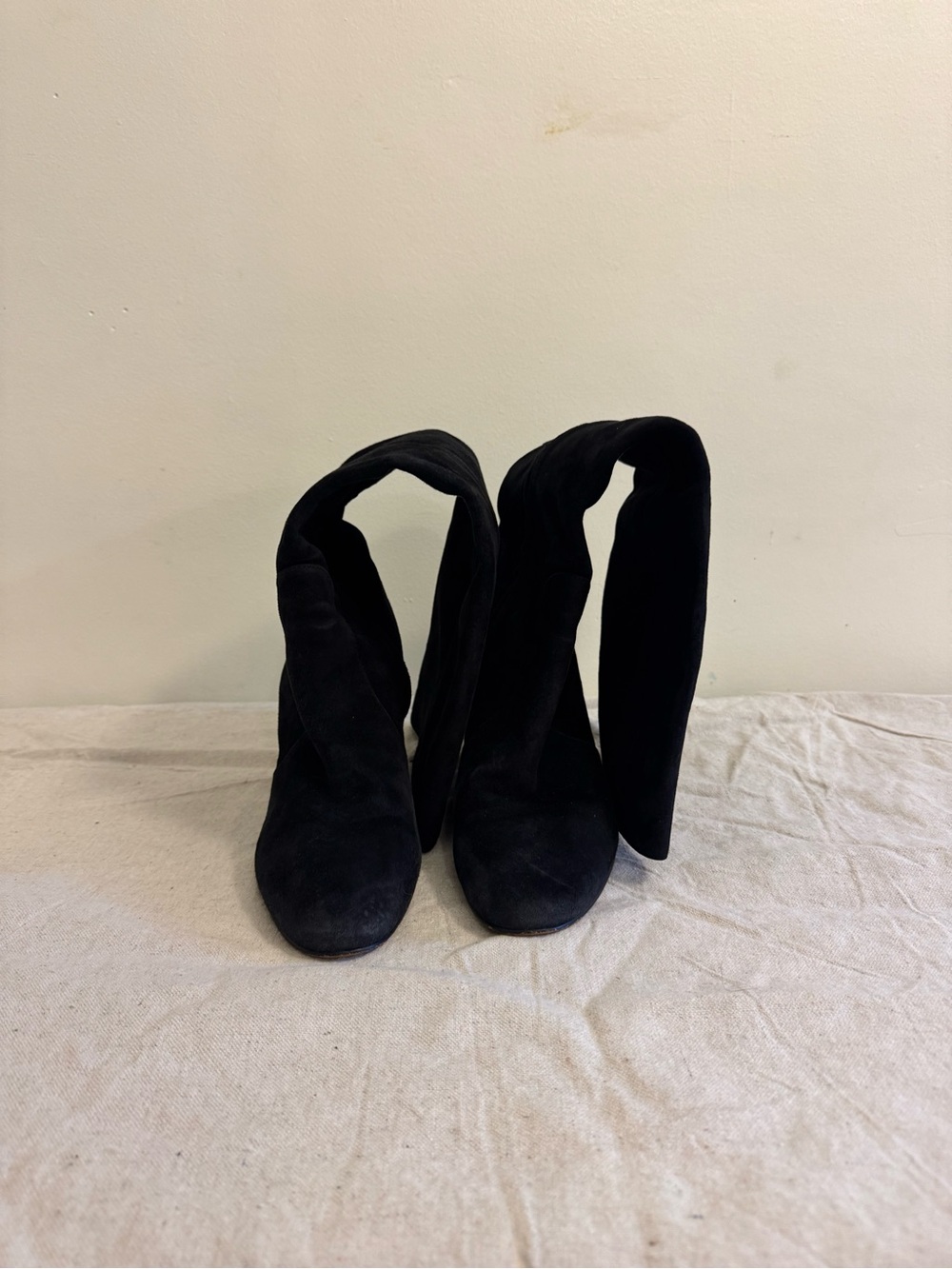 Over-the-Knee Black Suede High Heel Boots